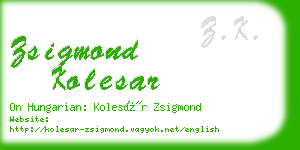 zsigmond kolesar business card